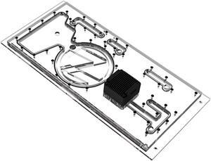 Bykski Distro Plate For LIAN LI O11 DYNAMIC EVO XL (Front Mount) - PMMA w/ 5v Addressable RGB(RBW) (RGV-LAN-O11EVOXL-LI-P)