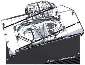 Bykski Full Coverage GPU Water Block and Backplate For POWERCOLOR Hellhound AMD Radeon RX 9070 XT 16GB GDDR6 (A-PC9070XT-X)