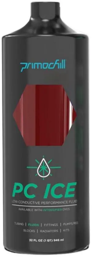 PrimoChill Ice - Computer WaterCooling Coolant, Low-Conductive, Transparent, Full Protection, Proudly Made in the USA (32oz/.9L)