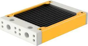 PrimoChill 120SL (30mm) EXIMO Modular Radiator, White POM, 1x120mm, Single Fan (R-SL-W12) Available in 20+ Colors, Assembled in USA and Custom Watercooling Loop Ready