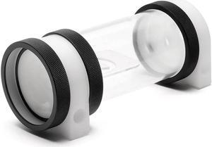 PrimoChill CTR Hard Mount High Flow D5 Enabled Reservoir - White POM - 120mm - TX Matte Black (Pump NOT Included)