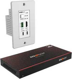 BZBGEAR 4K UHD 18Gbps HDBaseT HDMI/USB-C/RS-232 Wall Plate Transmitter/Receiver Kit up to 230ft