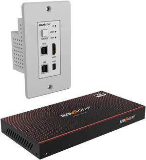 BZBGEAR 4K UHD 18Gbps HDBaseT HDMI/MDP/KVM Wall Plate Transmitter/Receiver Kit up to 230ft