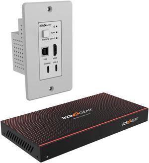 BZBGEAR 4K UHD 18Gbps HDBaseT HDMI/USB-C/KVM Wall Plate Transmitter/Receiver Kit up to 230ft