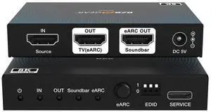 BZBGEAR 8K60 HDMI 2.1 eARC Audio to Soundbar Converter/Adapter