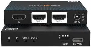 BZBGEAR 1x2 8K UHD HDMI 2.1 Splitter with Auto Downscaling (8K60/4K120 and VRR/ALLM/QMS/QFT/SBTM Support)