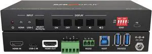 BZBGEAR 2-Port 4K UHD KVM Presentation Switcher with HDMI/USB-C Inputs and HDMI Output