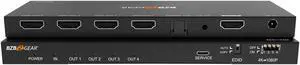 BZBGEAR 1x4 4K UHD HDMI Splitter with Downscaler with Digital and Analog Audio Output