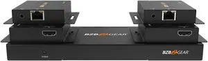 BZBGEAR 1x4 1080P/4K30 HDMI Splitter/Distribution Amplifier Kit with 4 Receivers up to 230ft over Category Cable