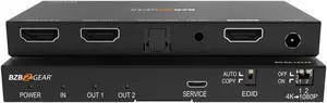 BZBGEAR 1x2 4K UHD HDMI Splitter with Downscaler with Digital and Analog Audio Output