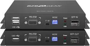 BZBGEAR 4K UHD HDMI USB KVM Extender Kit Over Fiber with HDR/2-Way IR/RS-232 (No SFP Module Included)