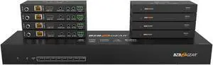 BZBGEAR 1x8 4K UHD HDMI HDBaset Splitter/Distribution Amplifier Kit with 8 Receivers and IR/RS-232/Audio De-embedding up to 390ft Over Category Cable