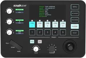 BZBGEAR Universal Compact Serial and IP PTZ Camera Joystick Controller with RS-232/422 Support