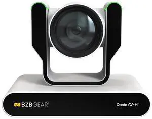 BZBGEAR 12X 1080P FHD Auto Tracking HDMI/3G-SDI/USB 2.0/USB 3.0 Dante AV-H Live Streaming PTZ Camera with Tally Lights (White)