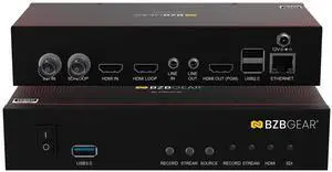 BZBGEAR 1 Channel SDI/HDMI Encoder/Decoder/Recorder with Audio/USB 3.0 for Storage (Dante AV-H Ready)
