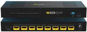 BZBGEAR 1x8 8K UHD HDMI 2.1 48Gbps Splitter with Auto Downscaling/Audio De-Embedding (8K60/4K120 and VRR/ALLM/QMS/QFT/SBTM Support)