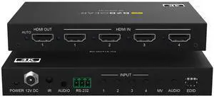 BZBGEAR 4x1 4K UHD HDMI Seamless Switcher/Scaler/MultiViewer with PIP/Audio De-Embedding and 8 Display Modes