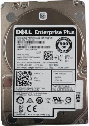 New Seagate 900GB 12Gbps 10K F4VMK Equallogic Plus V8 2.5" SAS Hard Drive ST900MM0168
