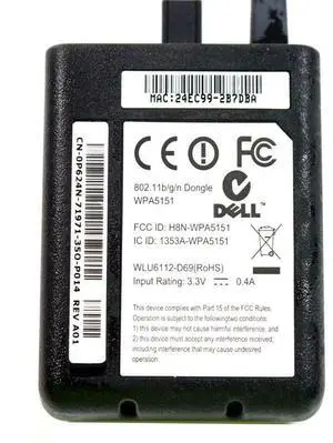 Dell Laser Printer 2150 5130 Wireless Module Adapter 802.11bgn WPA5151 P624N 0P624N