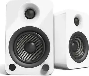 Kanto YU4 Powered Bookshelf Speakers with Bluetooth® and Phono Preamp for Turntable, TVs, PC — Gloss White
