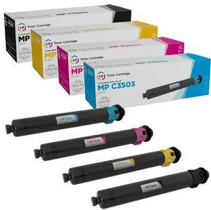 LD Products Compatible Toner Cartridge Replacements for Ricoh MP C3503 (Black, Cyan, Magenta, Yellow, 4-Pack) for use in Aficio MP Printers: C3003, C3004, C3503, and C3504