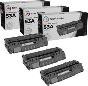 LD Compatible Toner Cartridge Replacement for HP 53A Q7553A (Black, 3-Pack)