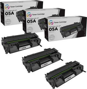 LD Compatible Toner Cartridge Replacement for HP 05A CE505A (Black, 3-Pack)