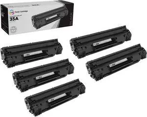 LD Compatible Toner Cartridge Replacement for HP 35A CB435A (Black, 5-Pack)