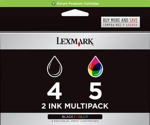 Lexmark 18C2255 4 & 5 X2690 X4690 X5690 Z2390 Z2490 Ink Cartridge (Black Color, 2-Pack) in Retail Packaging