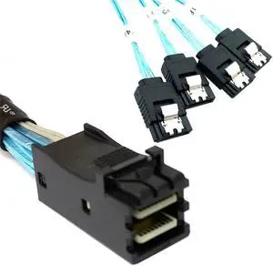 Xiwai Internal Mini SAS HD SFF-8643 Host to 4 SATA 7pin Target Hard Disk 6Gbps Data Server Raid Cable