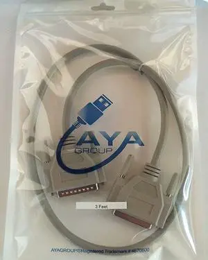 AYA 3Ft (3 Feet) DB25 Male to Female M/F Extension IEEE1284 Parallel Cable UL Certified AYA 3Ft (3 Feet) DB25 Male to Female M/F Extension IEEE1284 Parallel Cable UL Certified