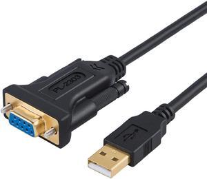 CableCreation USB to RS232 Adapter with PL2303 Chipset, 6.6ft USB 2.0 Male to RS232 Female DB9 Serial Converter Cable for Cashier Register, Modem, Scanner, Digital Cameras, CNC,Black