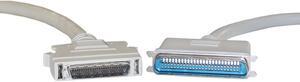 SCSI II Cable, Half Pitch DB50 Male to Centronics 50 Male, HPDB50 to CN50 (M/M), 25 Twisted Pairs, 28AWG, 6 Foot, Beige, Half Pitch DB50 and centronics 50 pin Cable Male, CableWholesale