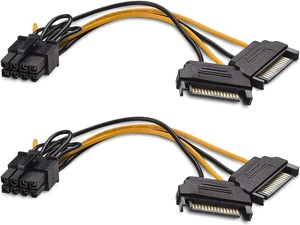 Cable Matters 2-Pack 8 Pin to SATA Power Cable (SATA to 8 Pin PCIe) - 5 Inches Cable Matters 2-Pack 8 Pin to SATA Power Cable (SATA to 8 Pin PCIe) - 5 Inches
