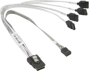 Supermicro CBL-0118L-03 Ipass to 4 SATA cable 23CM, W / 25.5cm SB, S, 30AWG