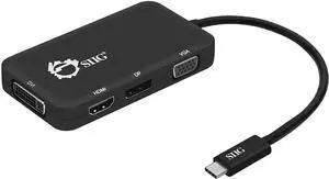 SIIG USB C to 4K HDMI/DisplayPort/VGA/DVI Multiport Adapter - Thunderbolt 3 Compatible - 4 in 1 for DisplayPort Alt Enabled Devices SIIG USB C to 4K HDMI/DisplayPort/VGA/DVI Multiport Adapter - Thunderbolt 3 Compatible - 4 in 1 for DisplayPort Alt Enabled Devices