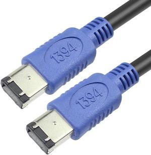 IEEE 1394 High Speed FireWire Cable iLink DV Cable Firewire 400Mbps/800Mbps IEEE 1394 Cord for Computer Laptop PC to JVC Camcorder SSD Enclosure 1394 Video Capture Card (6Pin to 6Pin 400Mbps,3m)