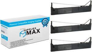 SuppliesMAX Compatible Replacement for AMT Datasouth Accel 7350/7450 Black Printer Ribbons (3/PK-20 Million Character Yield) (AMT-7450-BL)