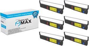 SuppliesMAX Compatible Replacement for Innovera IVR40629302 Black Printer Ribbons (6/PK) - Equivalent to Okidata 40629302