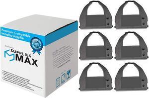 SuppliesMAX Compatible Replacement for Amano DX-7200/MJR-7000/TF-2100/5400 Black Time Clock Printer Ribbons (6/PK) (80030BK)