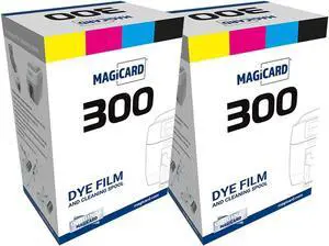 2 x Magicard 300 Printer MC300YMCKO/2 Color Ribbon - YMCKO - 300 Prints Software Demo Card