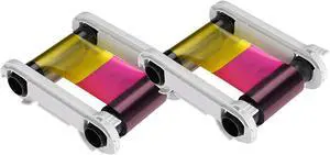2 x Evolis Zenius R5F002AAA Color Ribbon YMCKO - 200 Prints Software Demo