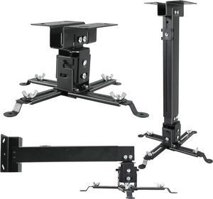 Projector Mount Universal Projector Ceiling/Wall Mount Black with Extendable Arms Adjustable Height Projector Holder/Bracket/Hanger Low Profile Quick Release for Epson Optoma Benq
