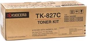 Kyocera 1T02FZCUS0 Model TK-827C Cyan Toner Cartridge with Waste Toner Bottle, for Use with KM-C2520, KM-C2525E, KM-C3225, KM-C3225E, KM-C3232, KM-C3232E and KM-C4035E Printers, Up to 7000 Pages Yield