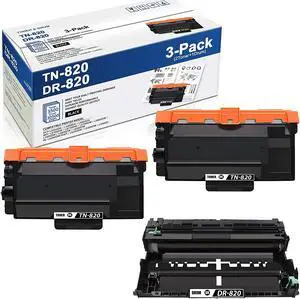 Ennovor MaxColor 2 TN820 Toner Cartridge and 1 DR820 Drum Unit Compatible TN-820 DR-820 Replacement for Brother DCP-L5500DN L5600DN MFC-L6700DW L5800DW HL-L6250DW L5000D Printer