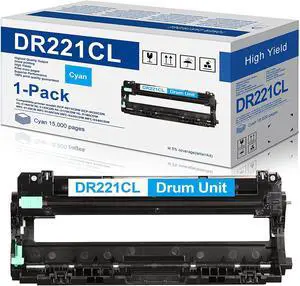 Compatible 1-Cyan DR221CL DR 221CL Drum Unit Replacement for Brother DR-221CL DR221 HL-3140CW HL-3170CDW HL-3180CDW MFC-9130CW MFC-9330CDW MFC-9340CDW Printer