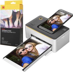Kodak Dock Premium 4x6\u201d Portable Instant Photo Printer (2021 Edition) Bundled with 50 Sheets | Full Color Photos, 4Pass & Lamination Process | Compatible with iOS, Android, and Bluetooth Devices