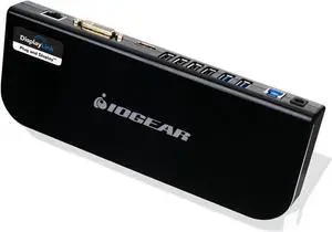 IOGEAR USB 3.0 9 in 1 Universal Docking Station - Dual Monitor with HDMI n DVI/VGA - 2 x USB 3.0 - 4 x USB 2.0 - Gigabit Ethernet - 3.5mm Audio Out - Laptop - Ultrabook -PCs - Mac - More - GUD300