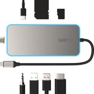 USB C Docking Station Gen 2, 4K@60Hz HDR HDMI, 2 USB 3.2 Gen 2, microSD & SD Card 4.0 UHS-II , 100W, Ethernet, 3.5mm, CharJenPro Ultimate Dock USB C Hub for MacBook Pro, iPad Pro, iPad Air 4