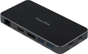VisionTek VT400 - Dual Display USB-C Docking Station with Power Passthrough VisionTek VT400 - Dual Display USB-C Docking Station with Power Passthrough